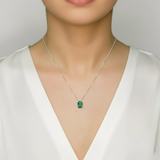 Chic 925 Sterling Silver Emerald Pendant featuring Created Green Emerald, a timeless gift for May birthdays and special moments.