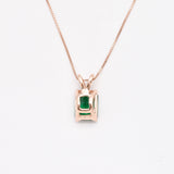 Rose Gold Vermeil Emerald Necklace with Created Emerald, a timeless May Birthstone gift for daily wear and special celebrations.