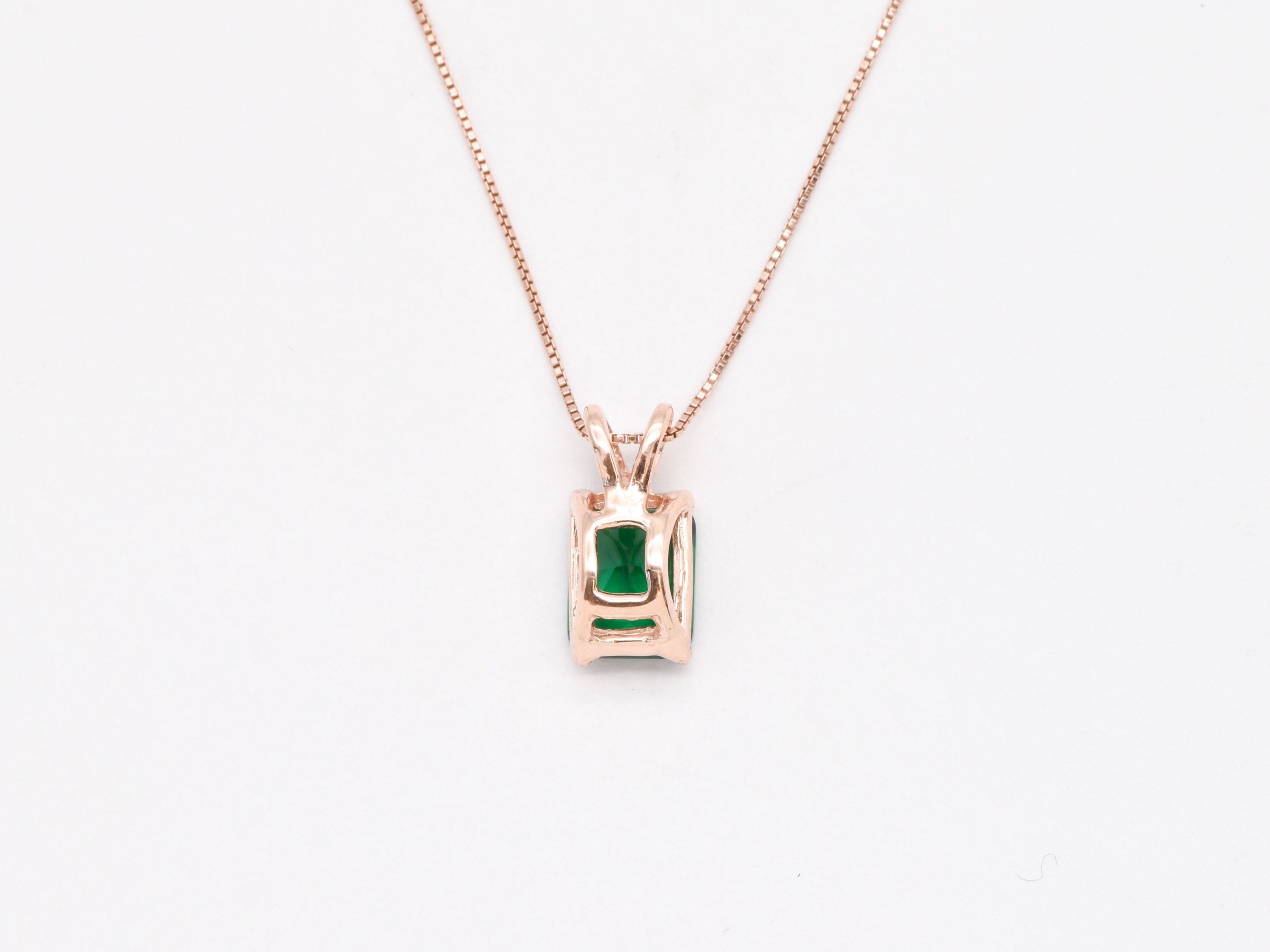 Emerald pendant, Created Emerald, Green Gem Necklace, Layering Necklace, Minimalist Pendant, Dainty Pendant, Square Pendant, Sterling Silver(3)