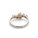 Colorful Bypass Ring - Genuine Tourmaline Ring - Multicolor Vintage Band