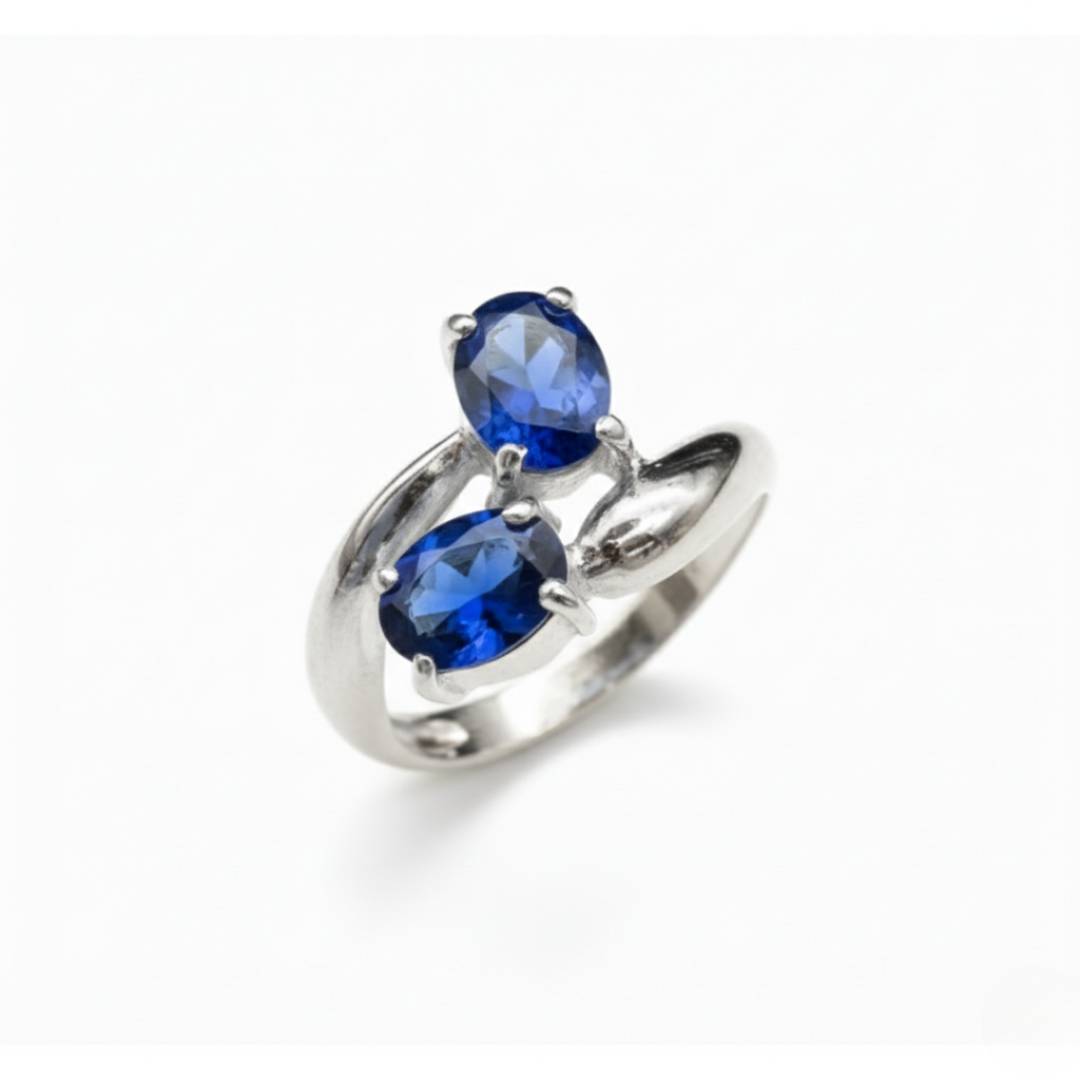 Stunning created sapphire ring in sterling silver, symbolizes sincerity and perfect for meaningful gifts and daily wear.