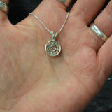 Round Diamond Pendant - Sparkly White Necklace, Dainty Diamond Pendant