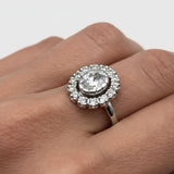 Elegant Victorian-inspired ring with created diamonds in 925 sterling silver, perfect for everyday elegance and gifting.