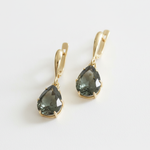 Stunning Green Diamond Teardrop Earrings in 18k Gold Vermeil, ideal for daily elegance and memorable gifts.