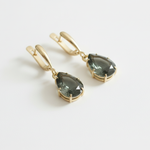 Timeless Green Diamond Teardrop Earrings - Fashioned in 18k Gold Vermeil, perfect for adding sparkle to any occasion.