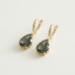 Green Diamond Earrings - Created Green Diamond, Gold Teardrop Earrings made in 18k Gold Vermeil. Ideal for everyday wear and perfect for birthday gifting and special occasions.