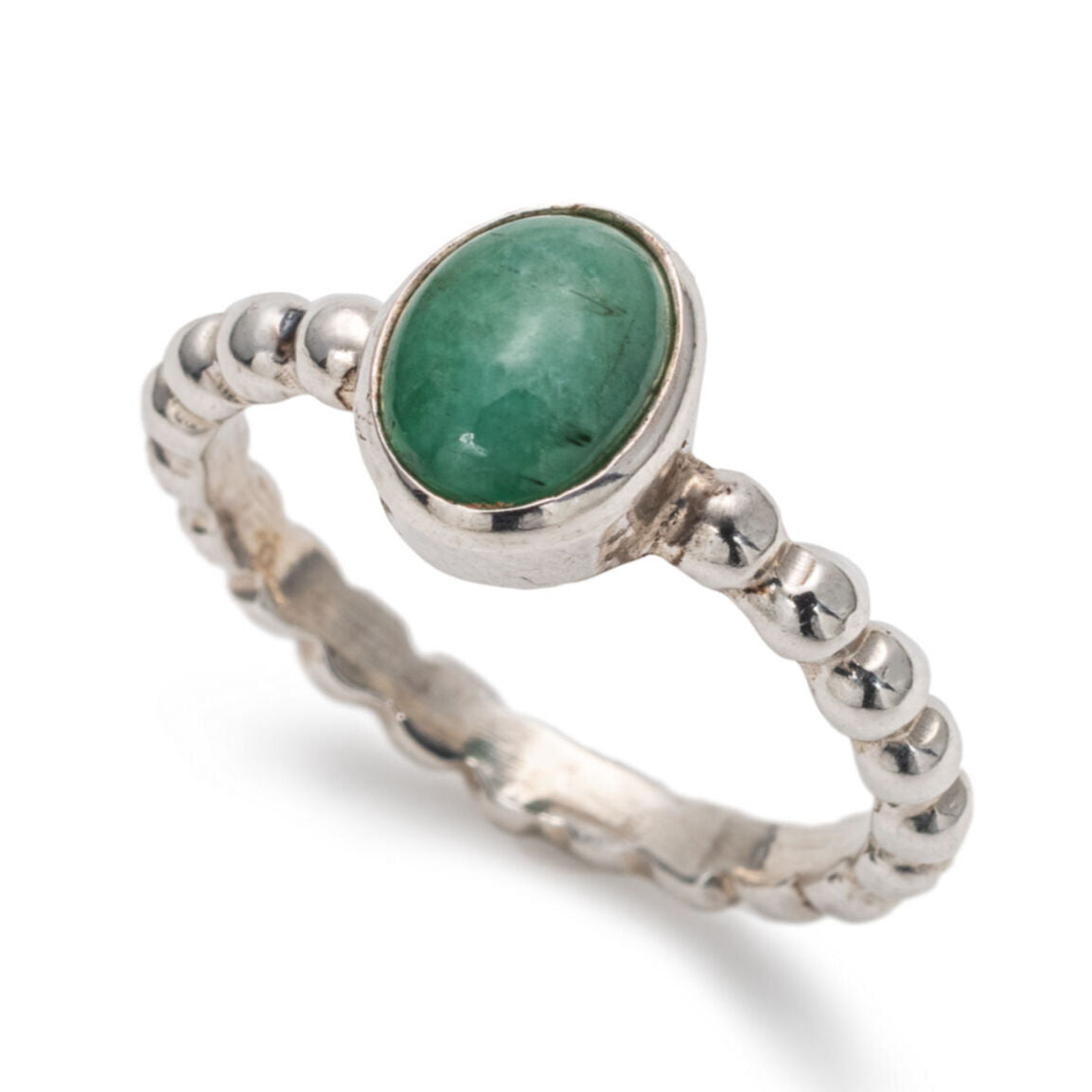 Natural Emerald Ring made in 925 Sterling Silver with Oval Natural Green Emerald in Bezel setting, May Birthstone gift idea, symbolizes growth, harmony, and deep emotional healing, ideal for everyday wear and perfect for birthday gifting and special occasions.