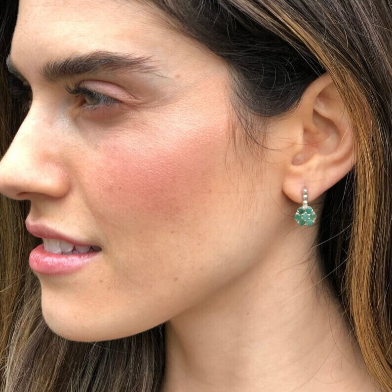 Elegant 925 Sterling Silver Natural Emerald Earrings, perfect for May birthdays and a symbol of growth and harmony.