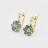 Natural Emerald Earrings made in 18k Gold Vermeil with Round Natural Green Emerald in Cluster setting, May Birthstone gift idea, symbolizes growth, harmony, and deep emotional healing, ideal for everyday wear and perfect for birthday gifting and special occasions.