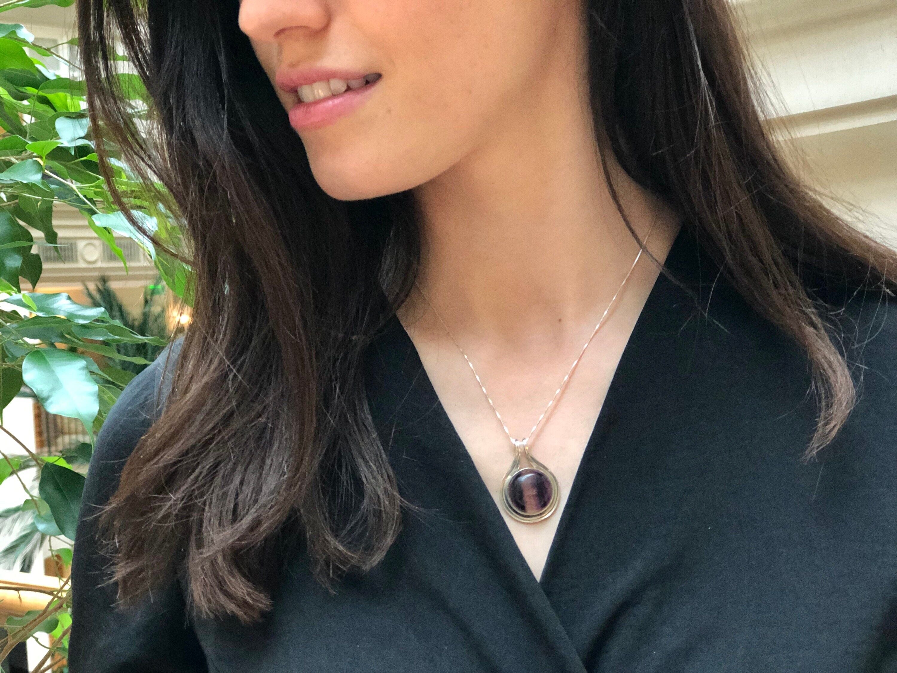 Ametrine Pendant, Ametrine Quartz, Amethyst-citrine, Unique Pendant, Vintage Pendants, Purple Pendant, Solid Silver Pendant, Ametrine