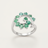 Natural Emerald Ring made in 925 Sterling Silver with Round Natural Green Emerald in Prong setting, May Birthstone gift idea, symbolizes growth, harmony, and deep emotional healing, ideal for everyday wear and perfect for birthday gifting and special occasions.