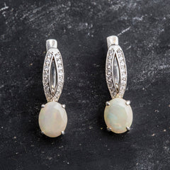 Unique Opal Earrings, Natural Opal, Ethiopian Opal, Fire Opal, Opal Earrings, Vintage Earrings, October Birthstone, Silver Earrings, Opal
