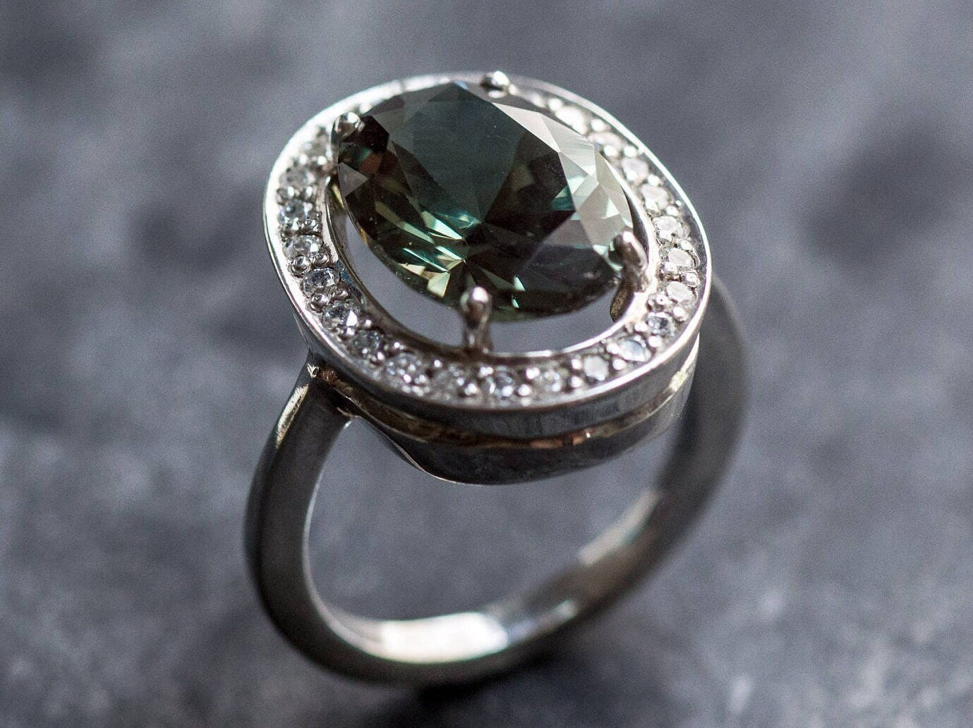 Green Diamond Ring, Created Diamond, Big Diamond Ring, Mint Diamond Ring, Vintage Silver Ring, Diamond Cut, Vintage Rings, Cooktail Ring