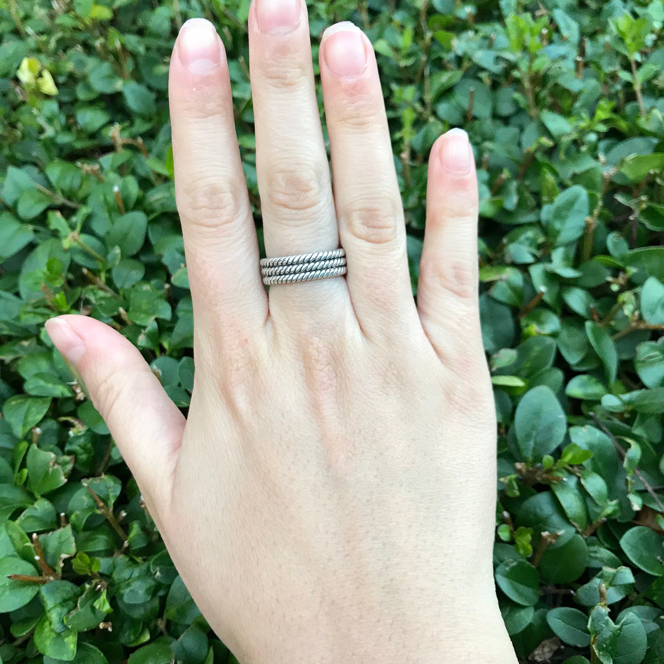 Triple Band, Triple Band Ring, Silver Ring, Silver Triple Band, Rope Ring, Silver Rope Ring, Artistic Ring, Rope Band, Rope Design