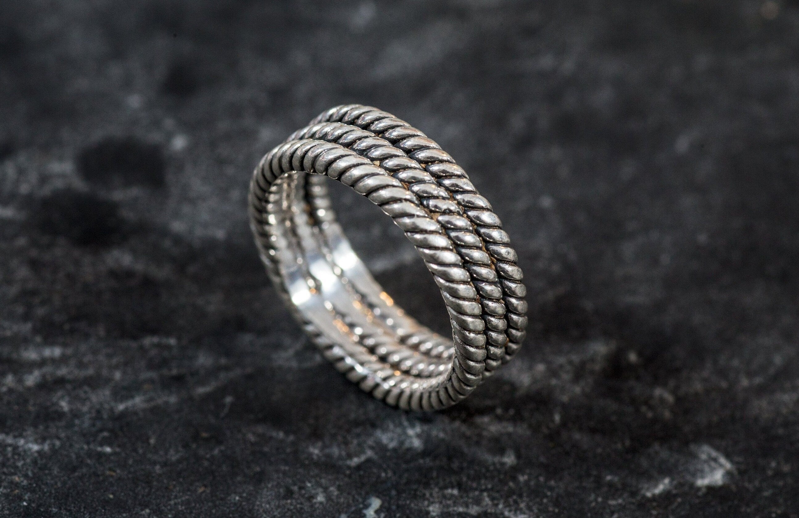 Triple Band, Triple Band Ring, Silver Ring, Silver Triple Band, Rope Ring, Silver Rope Ring, Artistic Ring, Rope Band, Rope Design