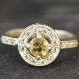 Round Yellow Ring - Natural Citrine Ring, November Birthstone Ring