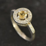 Round Yellow Ring - Natural Citrine Ring, November Birthstone Ring