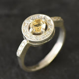 Round Yellow Ring - Natural Citrine Ring, November Birthstone Ring