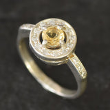 Round Yellow Ring - Natural Citrine Ring, November Birthstone Ring