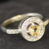 Round Yellow Ring - Natural Citrine Ring, November Birthstone Ring