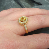 Dainty Citrine Gold Ring - Natural Citrine Ring - November Birthstone Ring