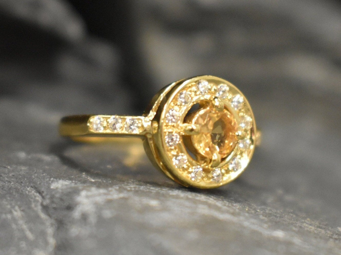 Citrine Ring, Natural Citrine, November Birthstone, Vintage Ring, November Ring, Yellow Ring, Solid Silver Ring, Dainty Ring, Antique Ring(1)