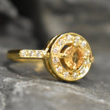 Dainty Citrine Gold Ring - Natural Citrine Ring - November Birthstone Ring