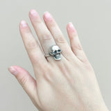 Large Skull Ring - Goth Silver Ring - Silver Skull Ring