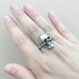 Large Skull Ring - Goth Silver Ring - Silver Skull Ring
