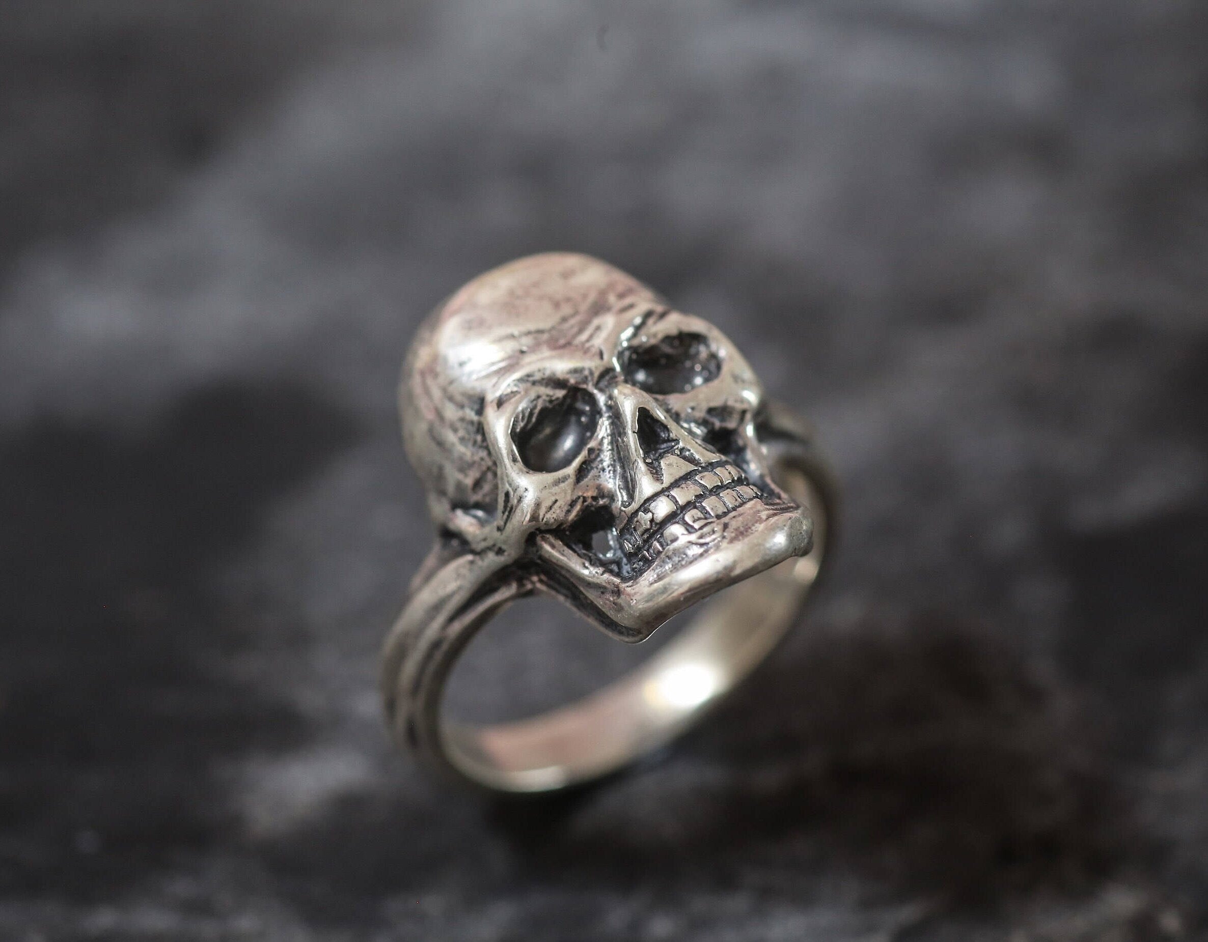 Skeleton Ring, Skull Ring, Solid Silver Ring, Large Skull Ring, Sterling Silver Ring, Artistic Ring, Unique Ring, Punk Ring, Large Skeleton