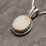 Fire Opal Pendant - Vintage Opal Necklace - Victorian Opal Necklace