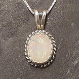 Fire Opal Pendant - Vintage Opal Necklace - Victorian Opal Necklace