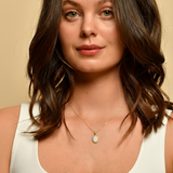 Elegant 18k Gold Vermeil Pendant featuring a stunning Oval Natural Fire Ethiopian Opal, perfect for everyday elegance.