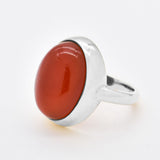 A maximalist carnelian ring crafted in Solid 925 Sterling Silver