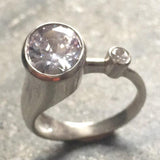 Sparkly Diamond Ring - Vintage Bridal Ring - Two Stone Ring