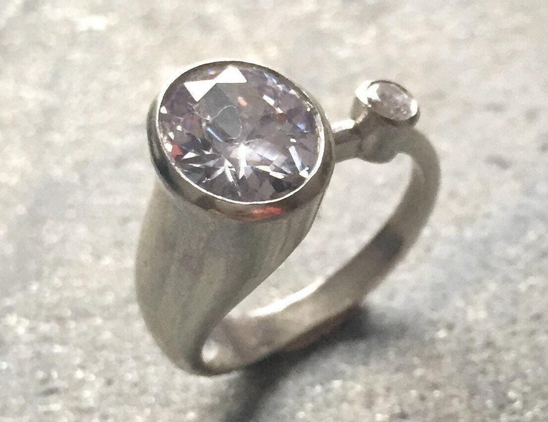 Engagement Ring, Diamond Ring, Created Diamond Ring, Two Stone Ring, Bridal Diamond Ring, Sparkly Ring, Promise Ring, Solid Silver Ring