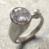 Sparkly Diamond Ring - Vintage Bridal Ring - Two Stone Ring