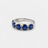 Created Sapphire Ring made in 925 Sterling Silver with Round Created Blue Sapphire in Prong setting, September Birthstone gift idea, symbolizes sincerity, truth, and faithfulness, ideal for everyday wear and perfect for birthday gifting and special occasions.