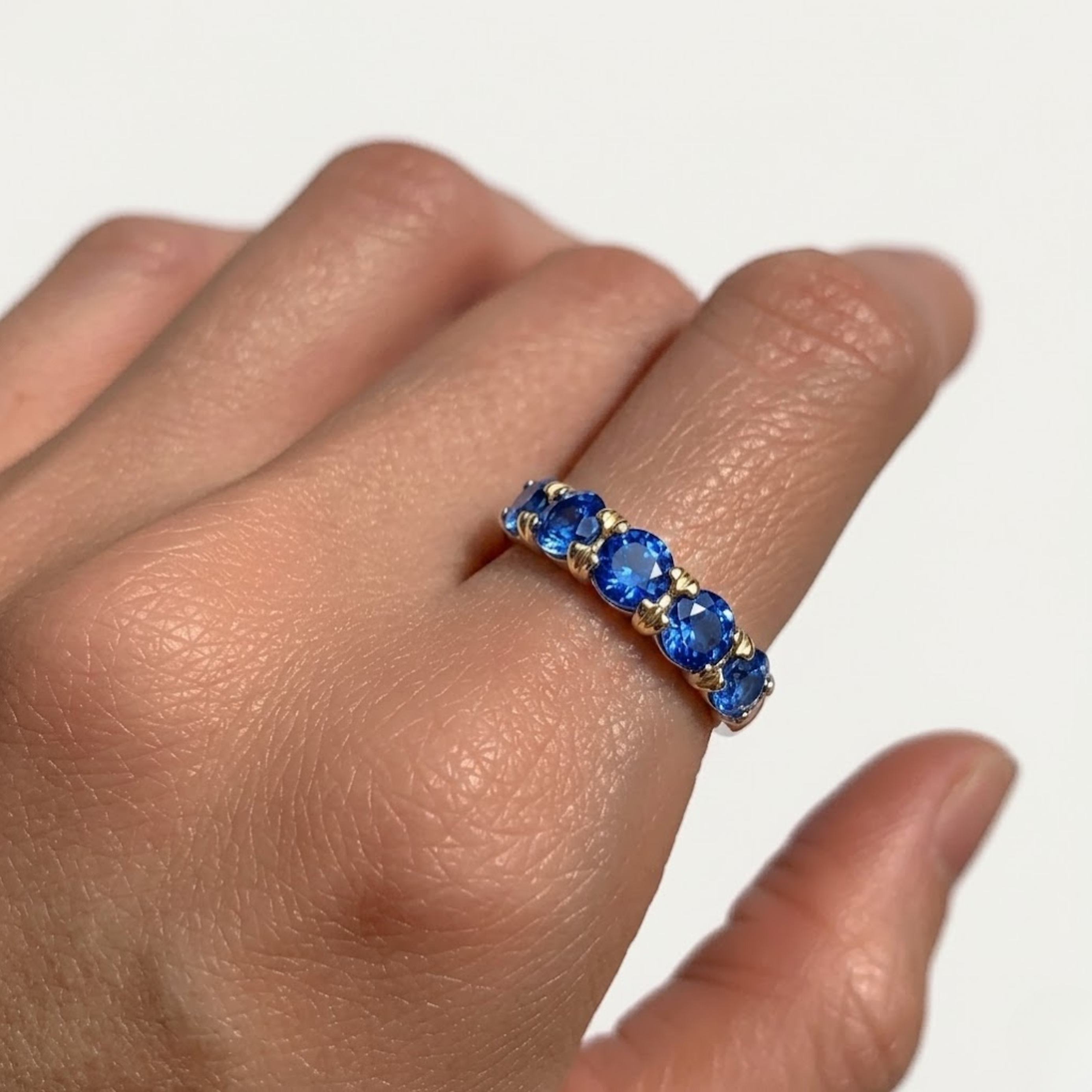 Elegant 925 Sterling Silver ring featuring a Round Created Blue Sapphire, perfect for September birthdays and special occasions.