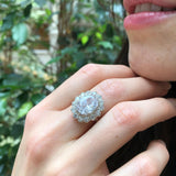 Diamond Victorian Ring - Princess Diana Ring - Statement Diamond Ring