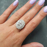 Diamond Victorian Ring - Princess Diana Ring - Statement Diamond Ring