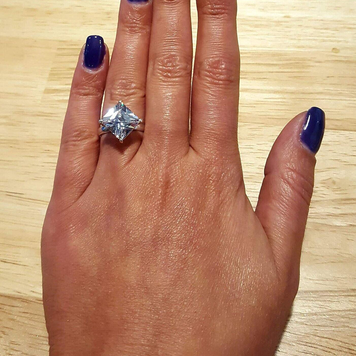 Rhombus Ring, Created Diamond Ring, Created Diamond, Sparkly Ring, Unique Ring, Engagement Ring, Square Ring, Solid Silver Ring, Diamond