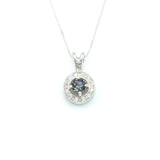 Mystic Topaz Pendant - Natural Mystic Topaz Necklace, Gold Rainbow Pendant