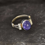 Genuine Tanzanite Ring - Blue Promise Ring - Vintage Oval Ring