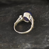 Genuine Tanzanite Ring - Blue Promise Ring - Vintage Oval Ring