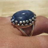 Statement Kyanite Ring - Genuine Kyanite Ring - Large Bezel Ring