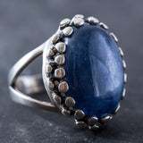 Statement Kyanite Ring - Genuine Kyanite Ring - Large Bezel Ring