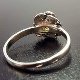 Green Flower Ring - Rose Peridot Ring - Vintage Rose Ring