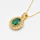 Emerald Pendant, Created Emerald, Antique Pendant, Green Diamond Pendant, Unique Pendant, Solid Silver Pendant, Green Pendant, Emerald(1)