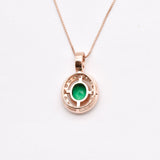 Chic Rose Gold Vermeil Pendant featuring Created Green Emerald, a unique May birthstone piece for an everyday or special occasion.